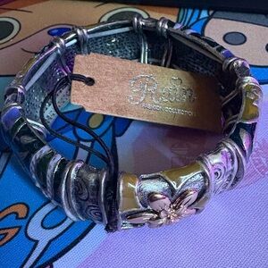 Vintage Silver and Gold Floral Bracelet by